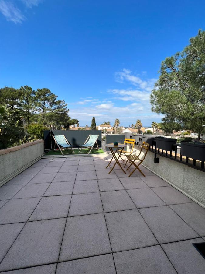 L échappée belle Coquet appt proche du village naturiste , terrasse et parking Agde Exterior foto
